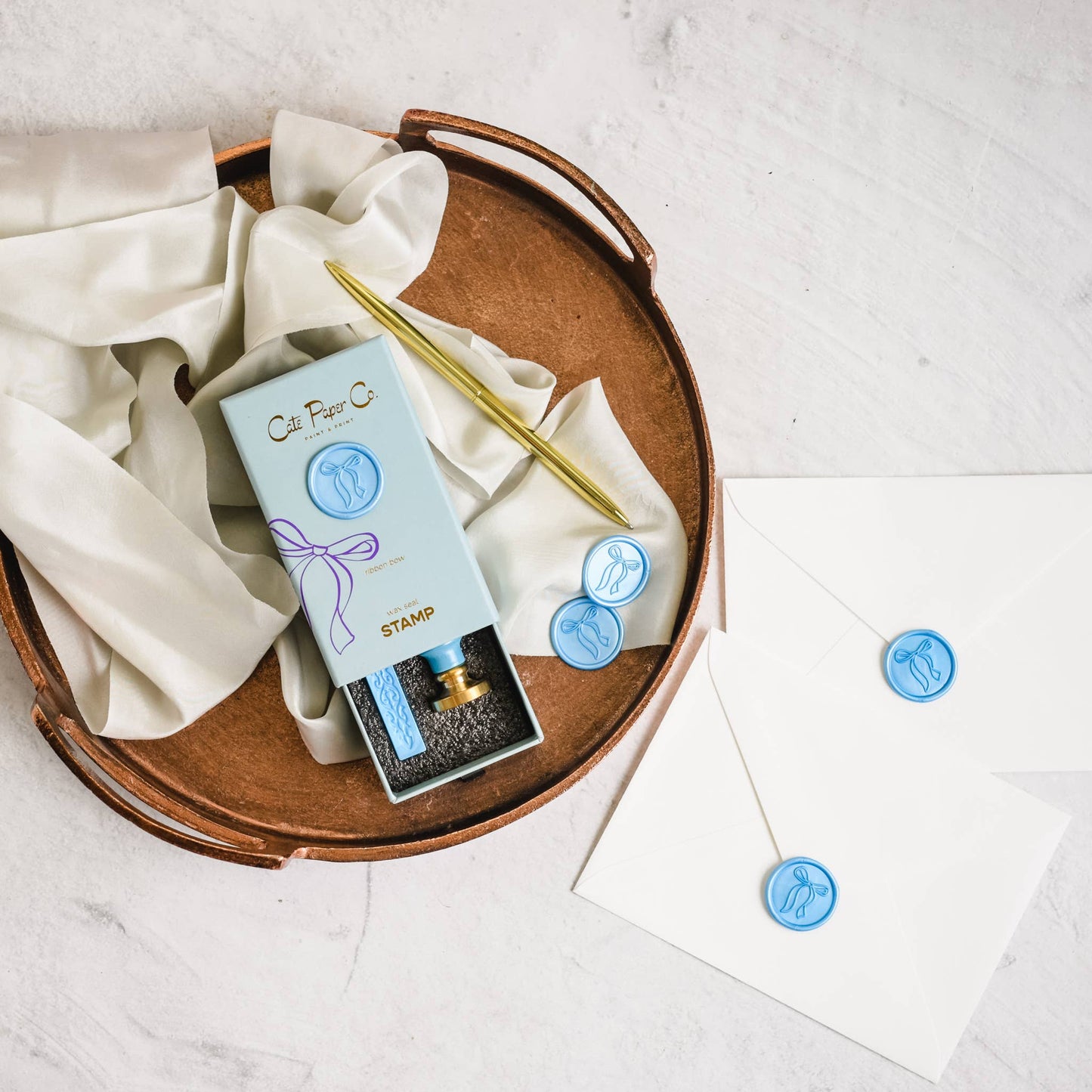 Cate Paper Co. - Wax seal stamp and wax stick set: Olive Branch