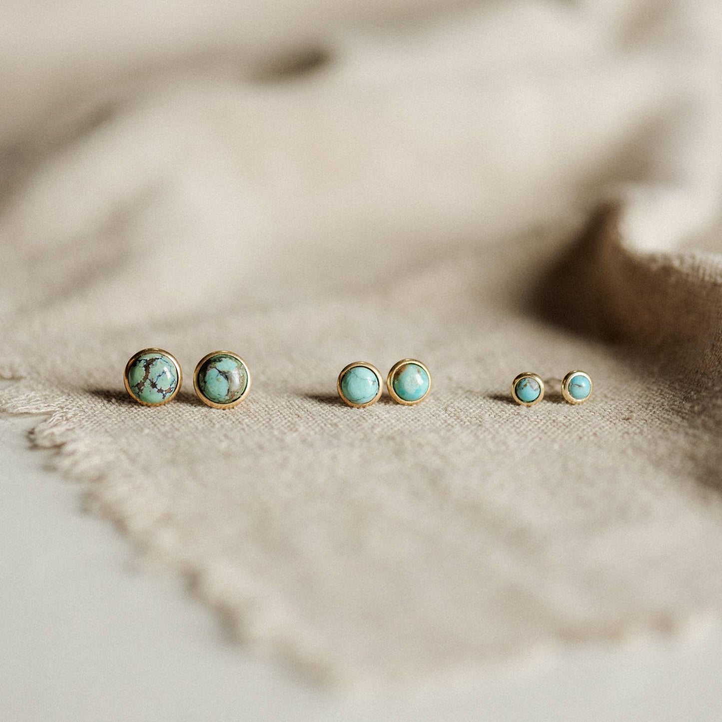 Commonform - Hyalite Studs // Turquoise: Brass / 8mm