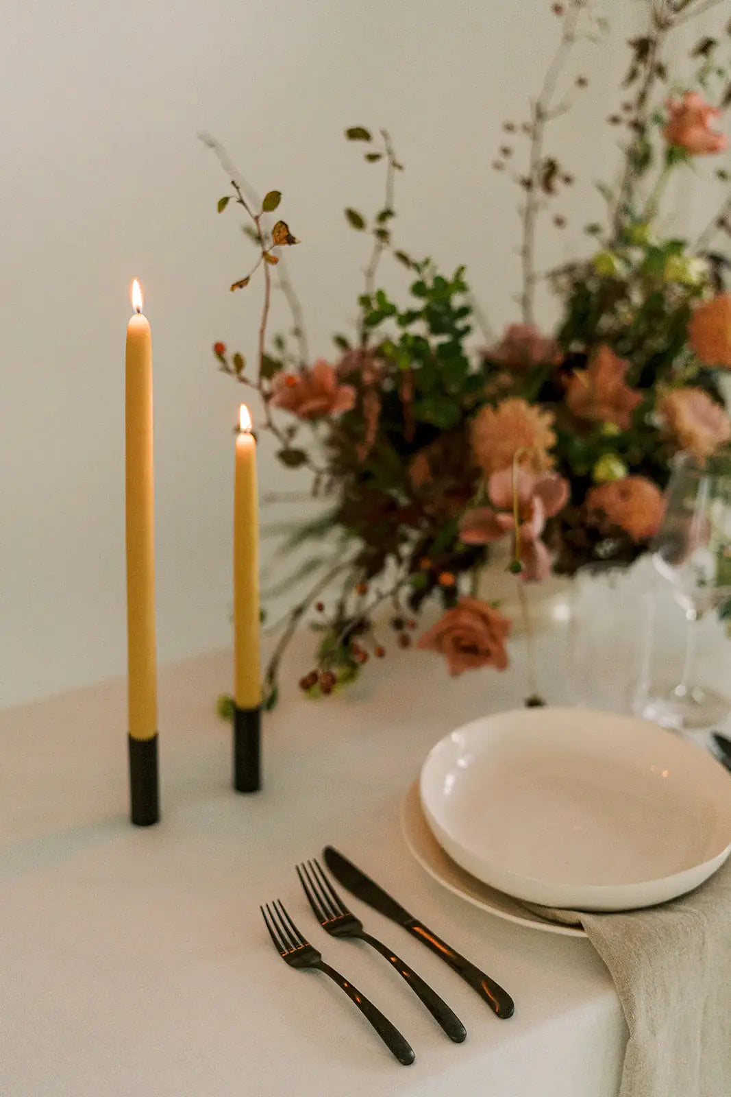 Mo&Co Home - 100% Beeswax Dipped Taper Candles | All Natural, Handmade: Pink Rose / Standard (10" Long)