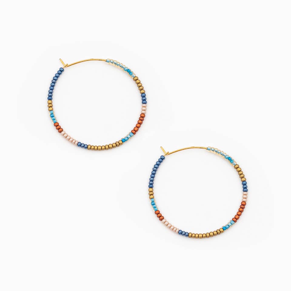 Altiplano - Beaded Hoop Earrings: Moroccan