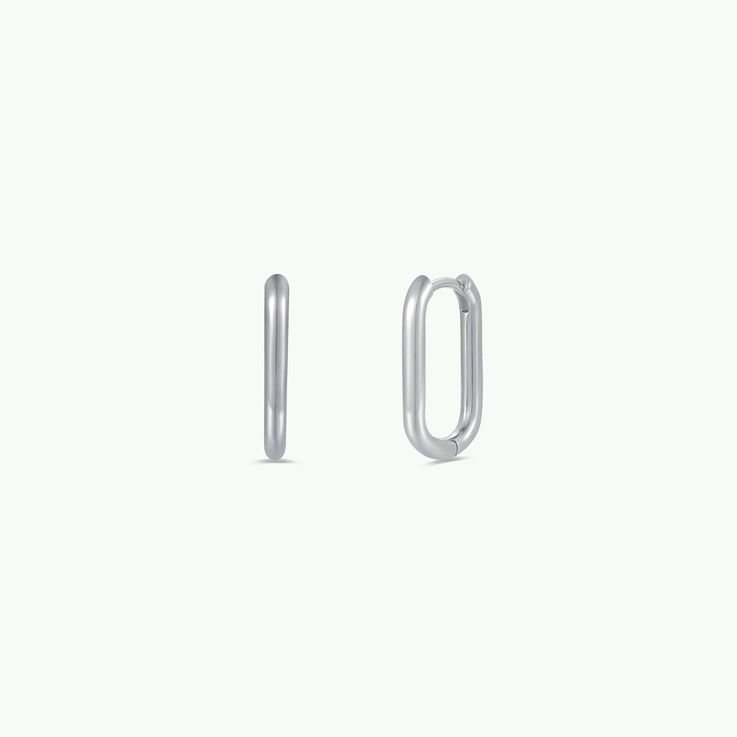 JaxKelly - Silver Hoop - Large Rectangle - Earrings