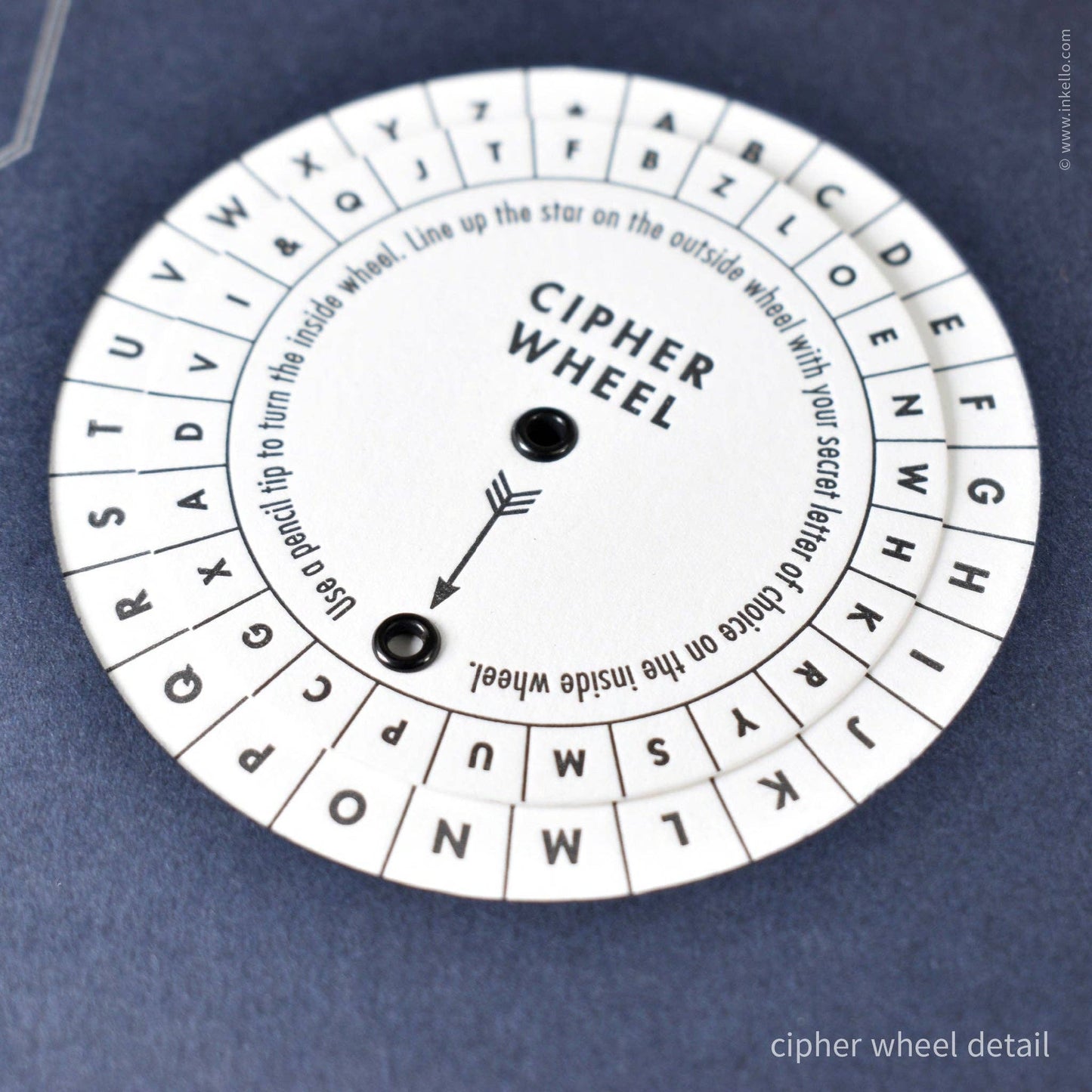 Inkello Letterpress - Cipher Wheel Code Booklet (#574): Mustard Yellow