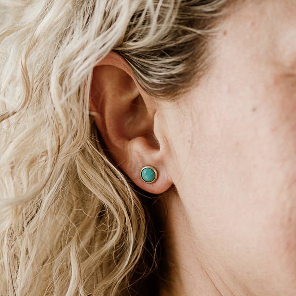 Commonform - Hyalite Studs // Turquoise: Brass / 8mm