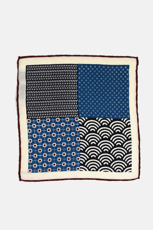 Curated Basics - Burgundy 4-sided Wool Pocket Square