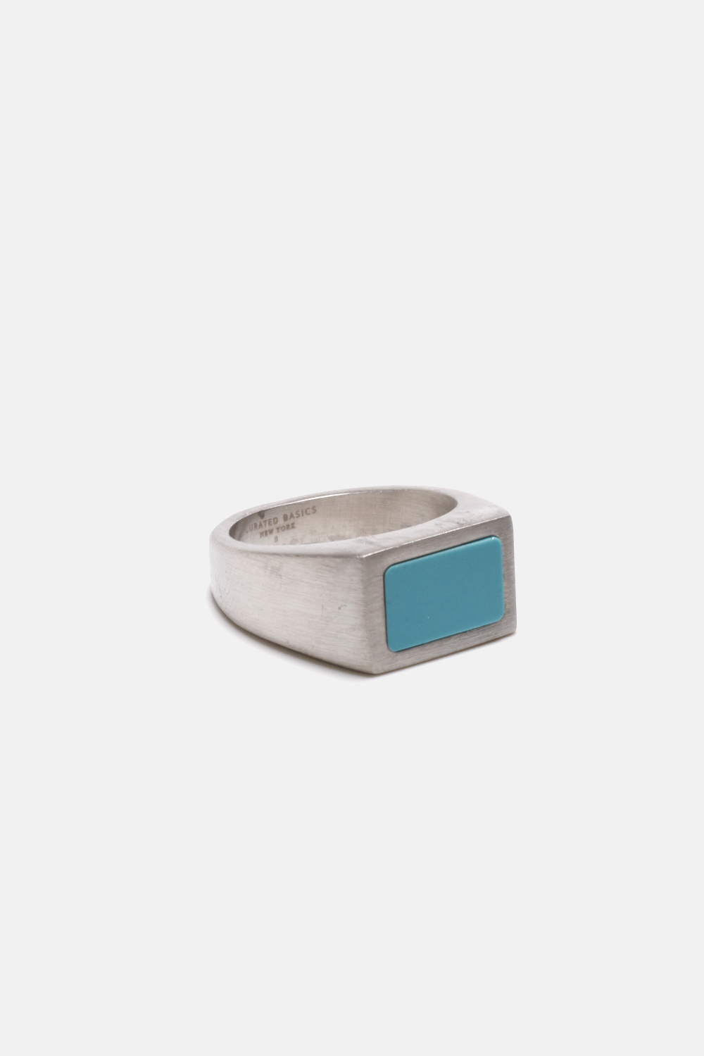 Curated Basics - Turquoise Inlay Ring: Steel / 11