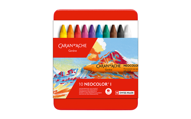 Caran d'Ache - Set of 10 NEOCOLOR I Pastels in Metal Box