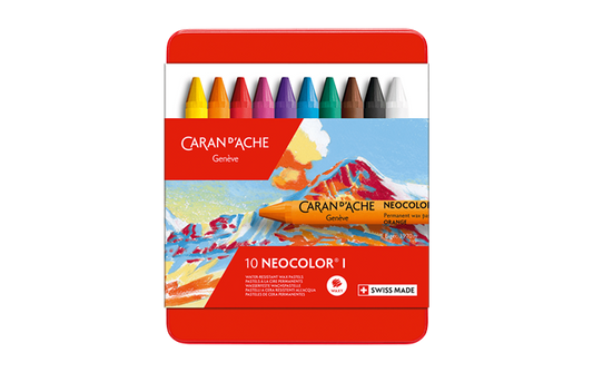 Caran d'Ache - Set of 10 NEOCOLOR I Pastels in Metal Box