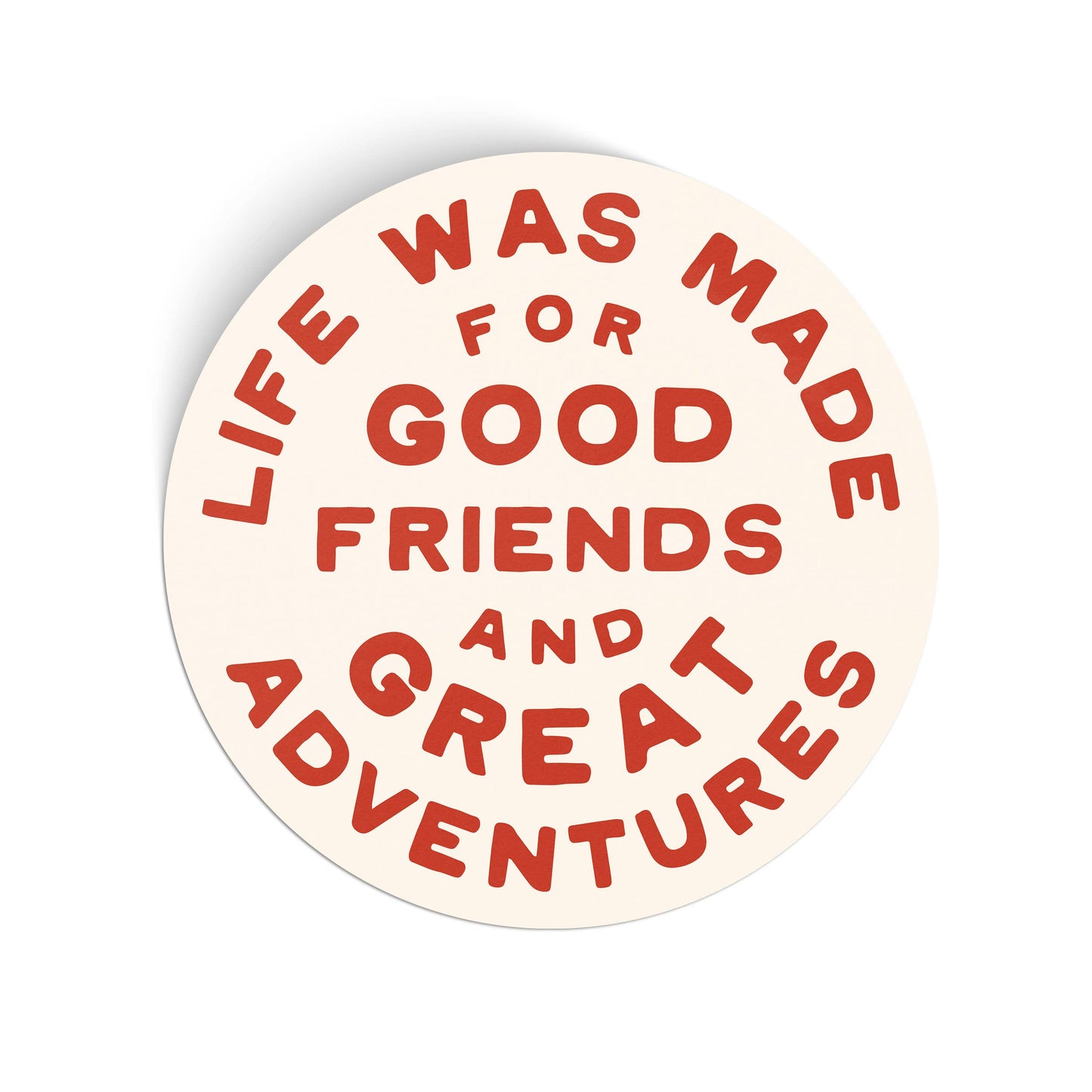 Endless August Supply Co. - Great Adventures Circle Vinyl Sticker - red