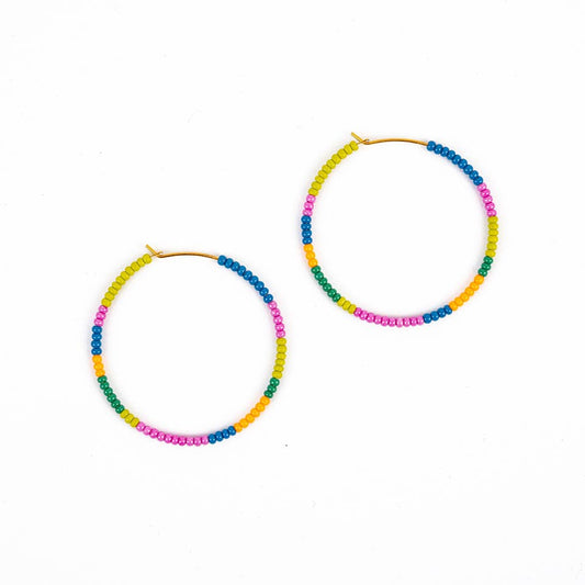 Altiplano - Beaded Hoop Earrings: Juicy