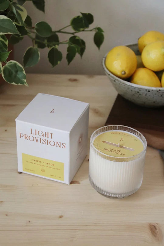 Light Provisions - 9.5 oz Cypress & Lemon Candle