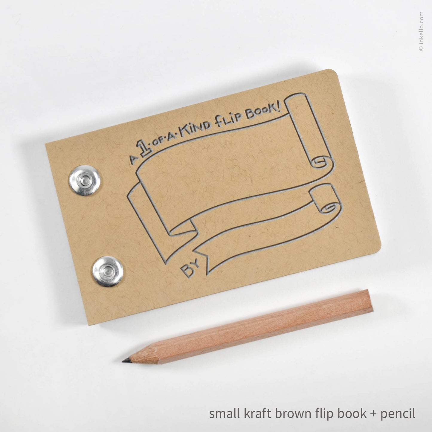 Inkello Letterpress - Draw-Your-Own Flip Book + Pencil (#316): Tomato Red / Small