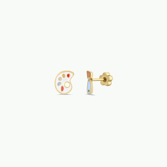 JaxKelly - Artist Palette Enamel Flat Back Earrings