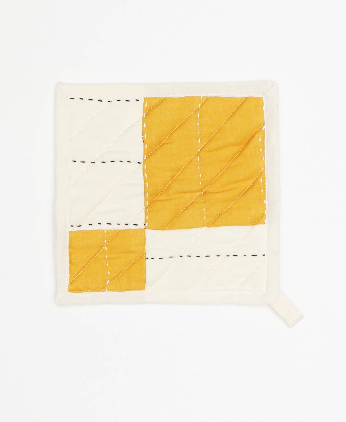 Anchal - Quilted Pot Holder: Mustard