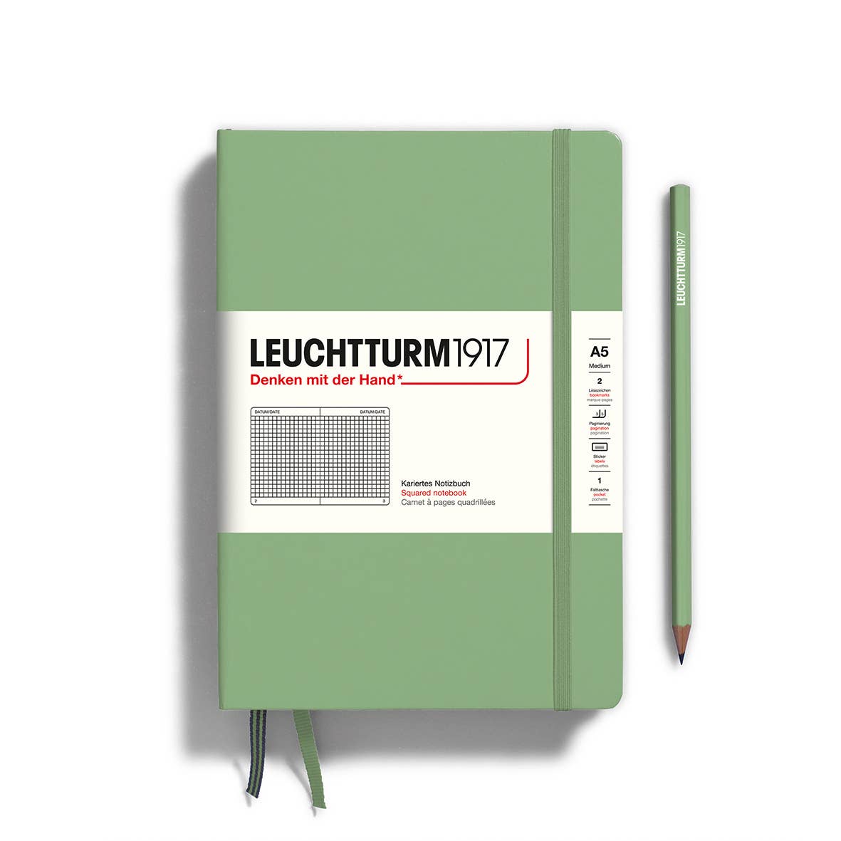 LEUCHTTURM1917 - Notebooks - Medium (A5): Olive / Hardcover / Dotted