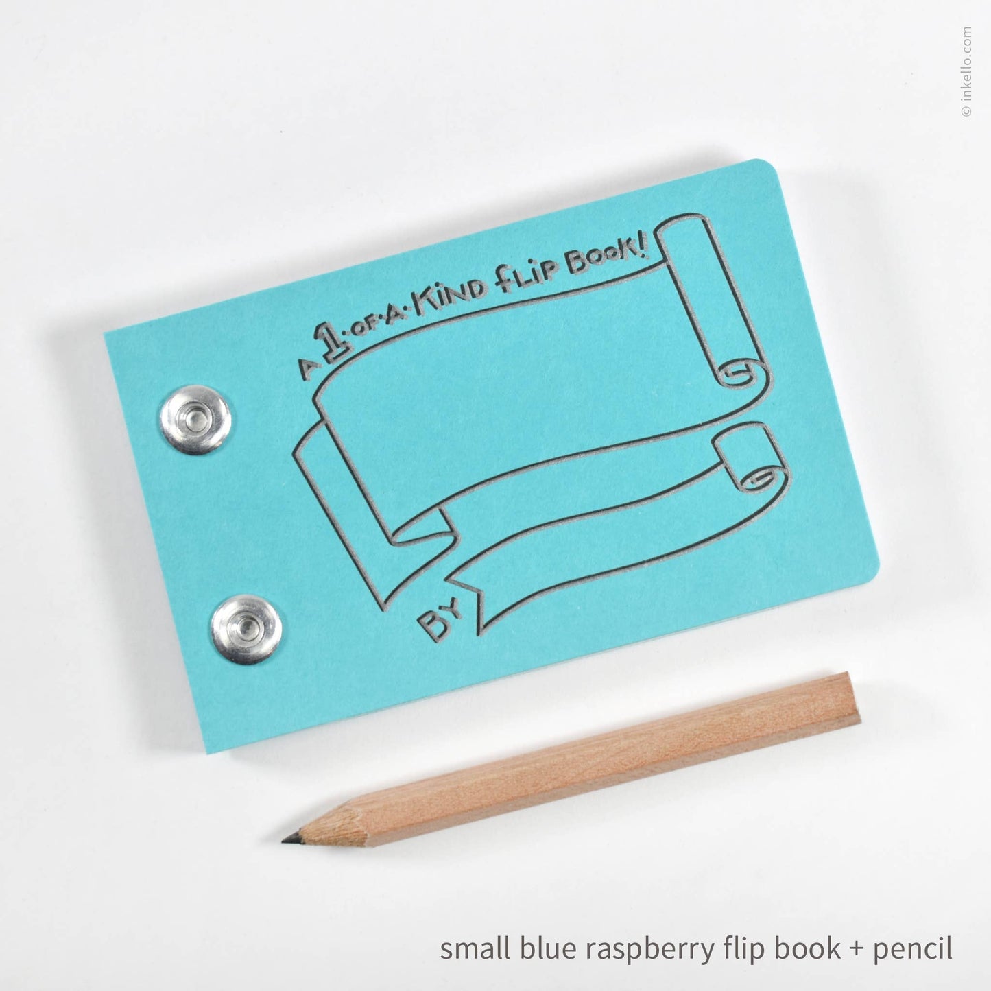 Inkello Letterpress - Draw-Your-Own Flip Book + Pencil (#316): Tomato Red / Small