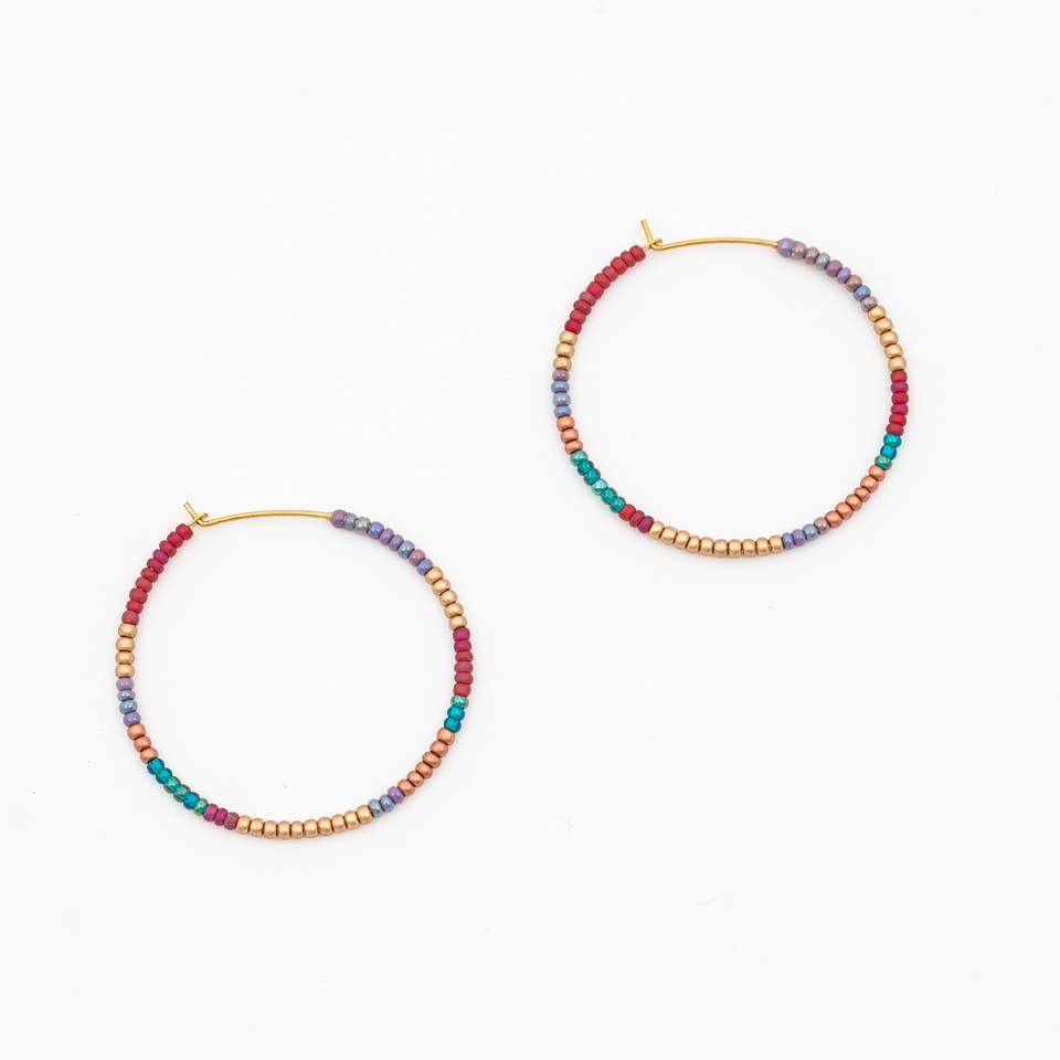 Altiplano - Beaded Hoop Earrings: Juicy