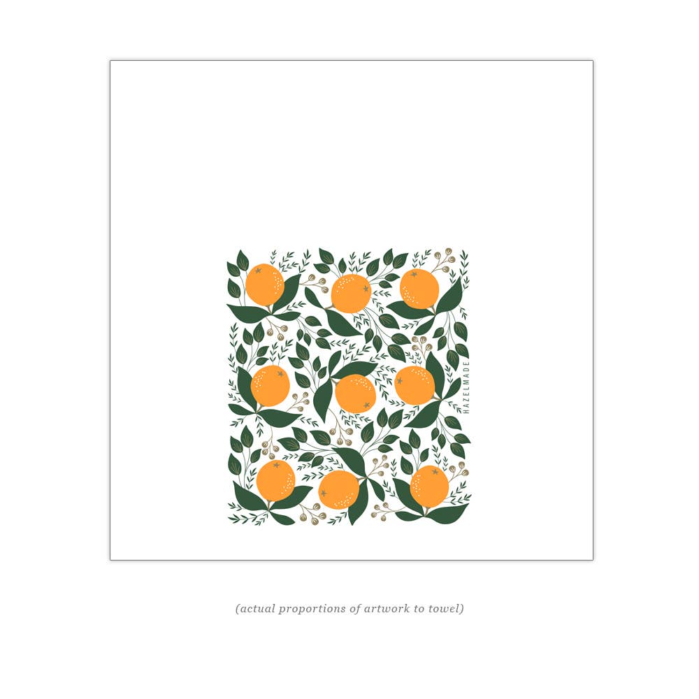 HAZELMADE® Tea Towels + Gifts - Winter Oranges Tea Towel | Kitchen Decor | Holiday