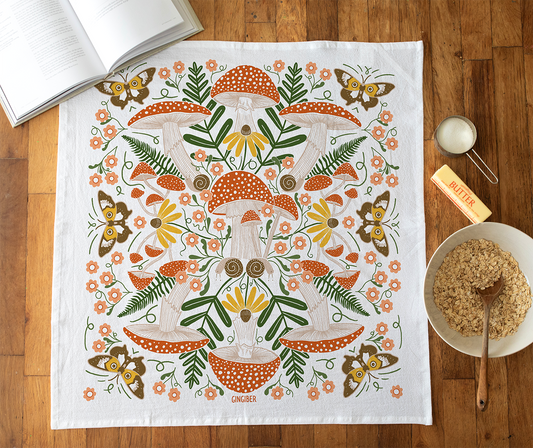 Gingiber - Limited Offer - Snail & Mushroom Tea Towel