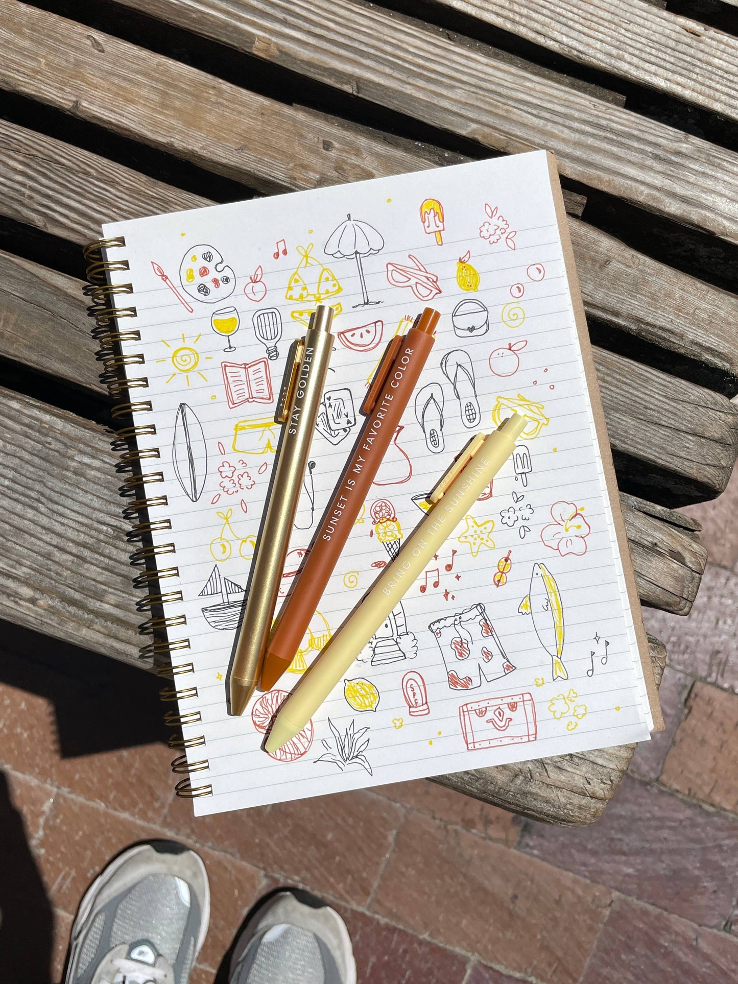 Ruff House Print Shop - Sunshine Jotter Gel Pen: Set of 3