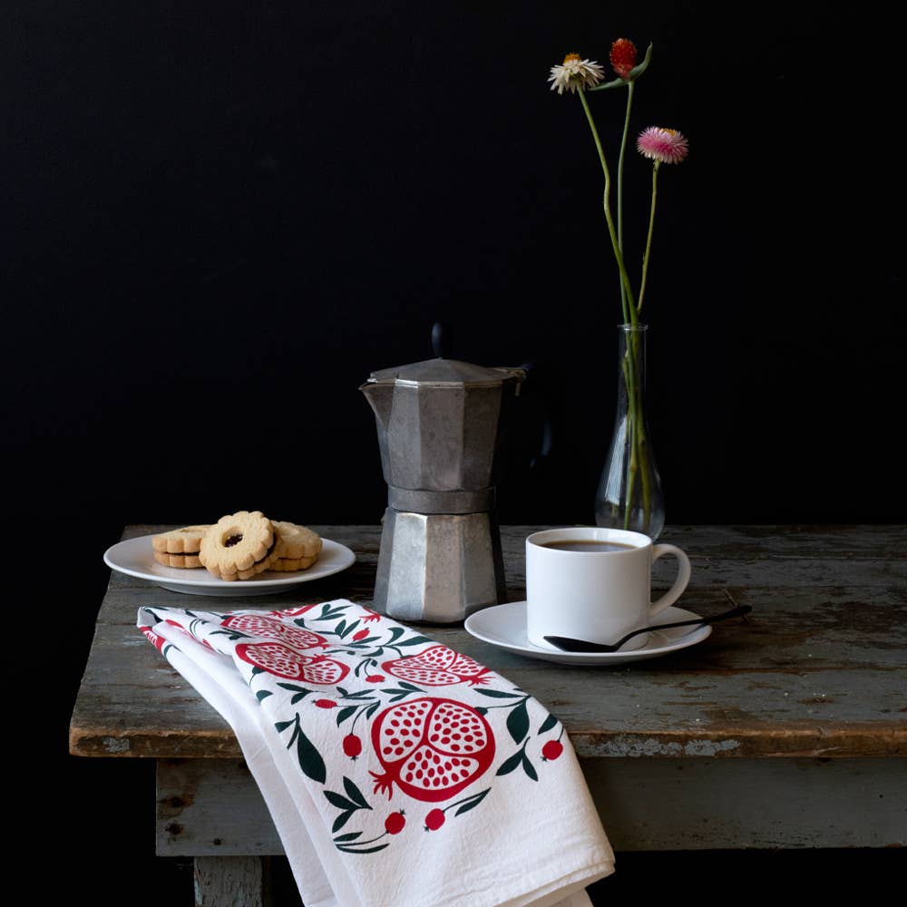 HAZELMADE® Tea Towels + Gifts - Pomegranates Tea Towel | Kitchen Decor | Holiday