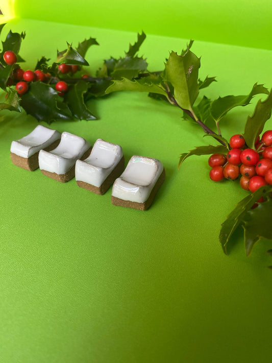 Brush Rest and Paintbrush Holder, Handmade Chopstick Holder: Glazed