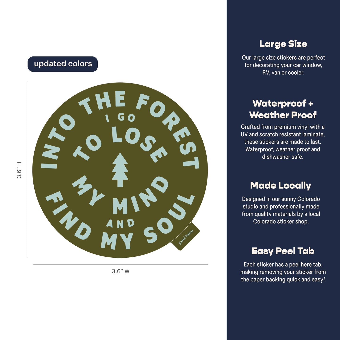 Endless August Supply Co. - Into The Forest Large Vinyl Sticker - moss: Sticker Only