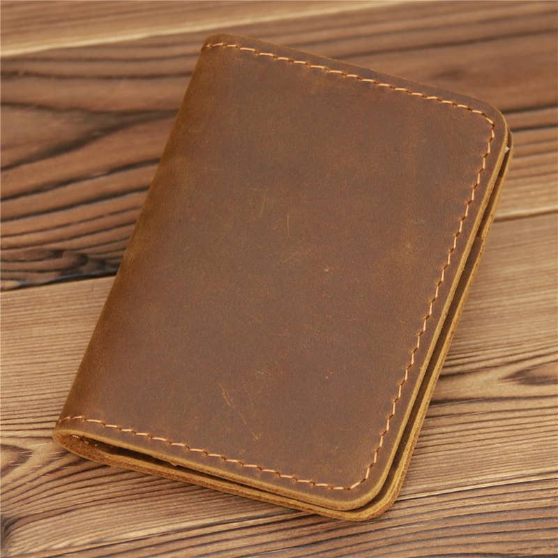 American Leather Goods - Genuine Leather Wallet, Handmade Wallet: Brown