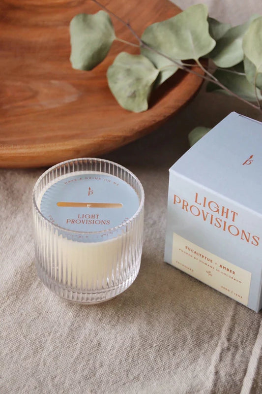 Light Provisions - 9.5 oz Eucalyptus & Amber Candle