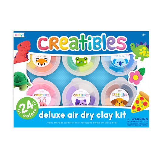 OOLY - Creatibles: Air Dry Clay Deluxe Kit (Set of 24 Colors + 3 To