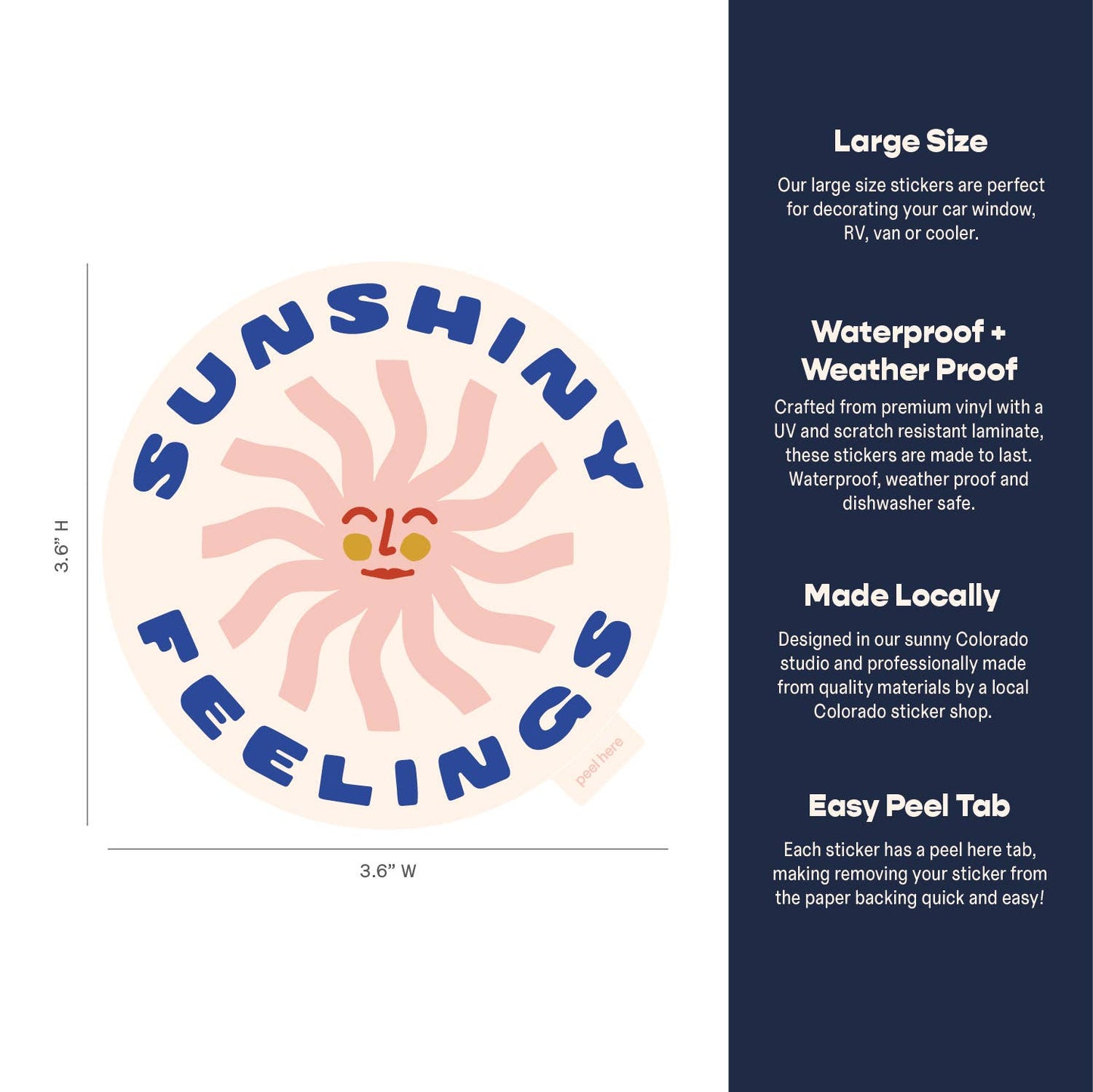 Sunshiny Feelings Large Vinyl Sticker