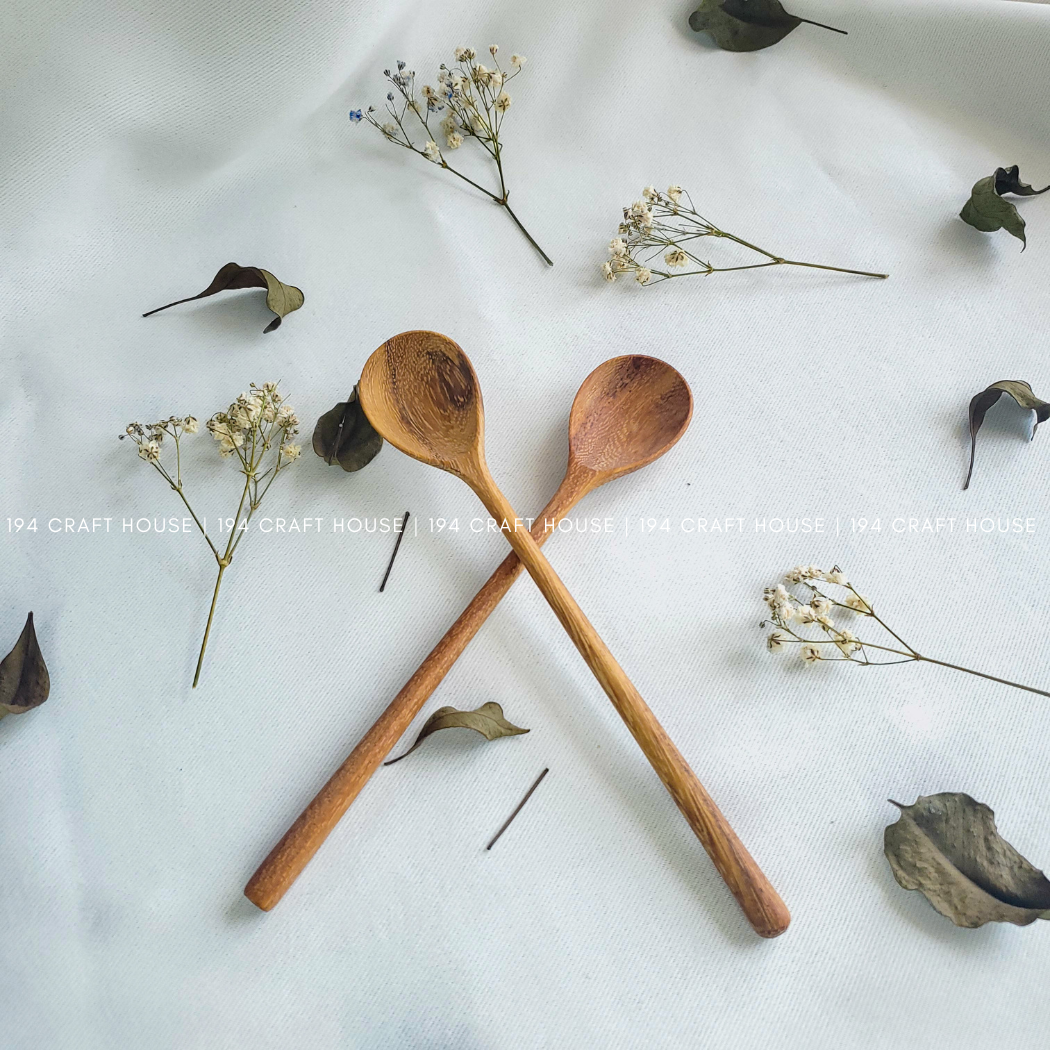 194 Craft House - Handcarved Wooden Stirring Spoon - Kitchen Serving Utensils
