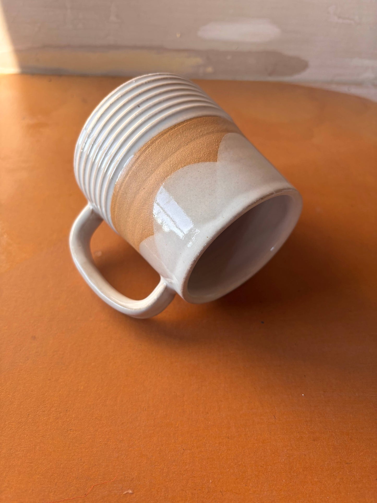 ROB Ceramics - Earth Lines Mug - Handmade Ceramic: Orange