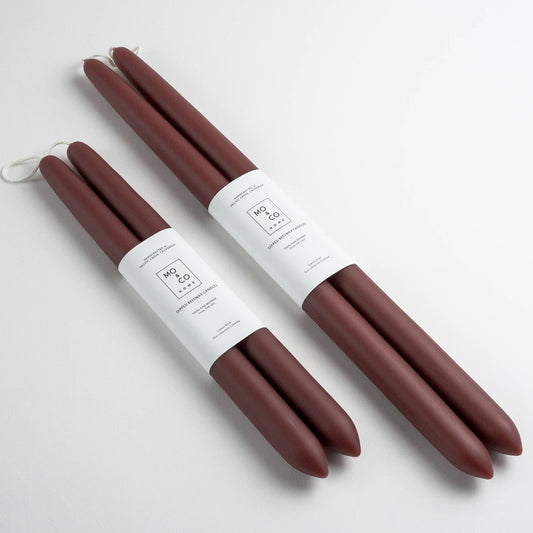 Mo&Co Home - 10" & 14" - 100% Beeswax Dipped Candles | Burgundy: 14 Inches