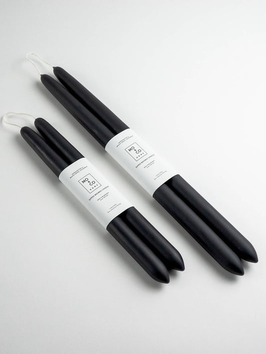 Mo&Co Home - 10" & 14" - 100% Beeswax Dipped Candles | Charcoal: 14 Inches