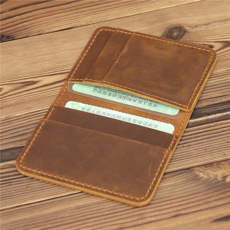 American Leather Goods - Genuine Leather Wallet, Handmade Wallet: Brown