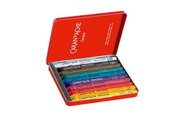 Caran d'Ache - Set of 10 NEOCOLOR I Pastels in Metal Box