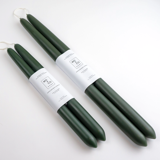 Mo&Co Home - 10" & 14" - 100% Beeswax Dipped Candles | Forest Green: 14 Inch