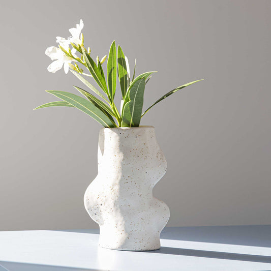 Fluxo Ceramic Vase - Medium White