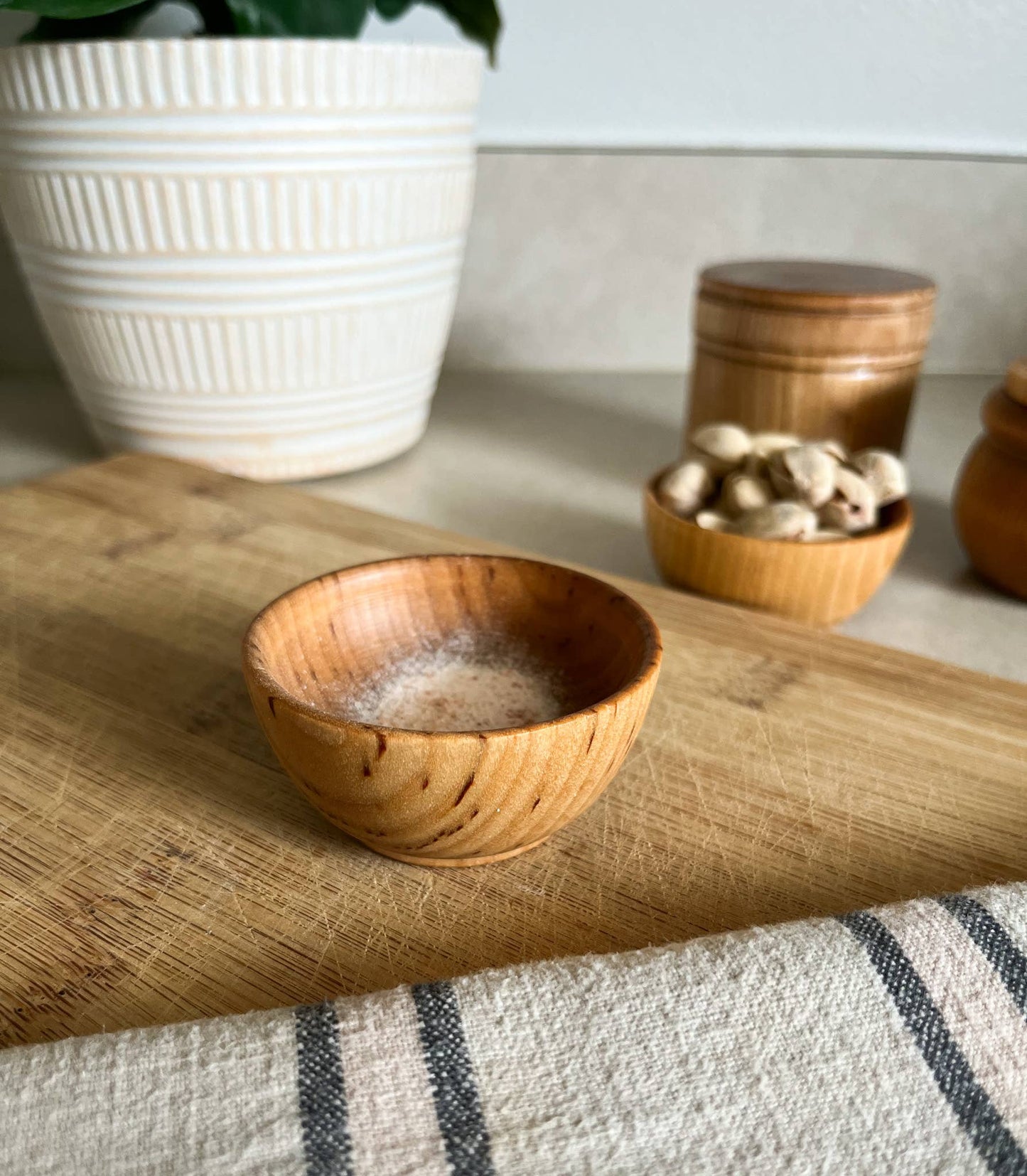 mallyshop - Wood Pinch Bowl/Wood Dipping Bowl/Pinch Bowl/Small Wood Bowl