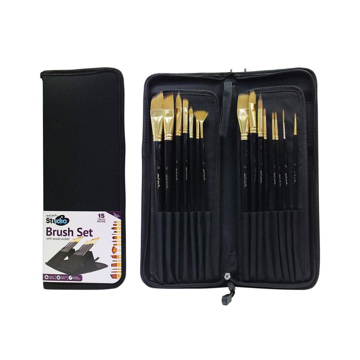 Mont Marte Usa, Inc. - Studio Brush Set in Easel Wallet 15pce