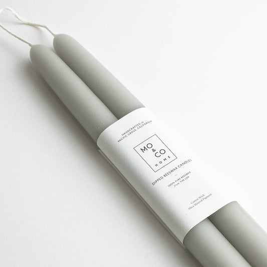 Mo&Co Home - 100% Beeswax Dipped Candles | Gray