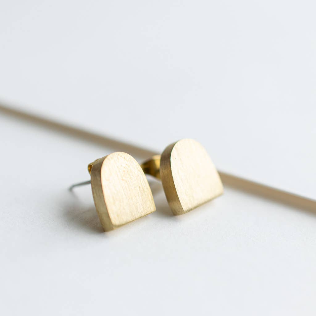 Fair + Simple - Matte Brass Arch Earring Posts