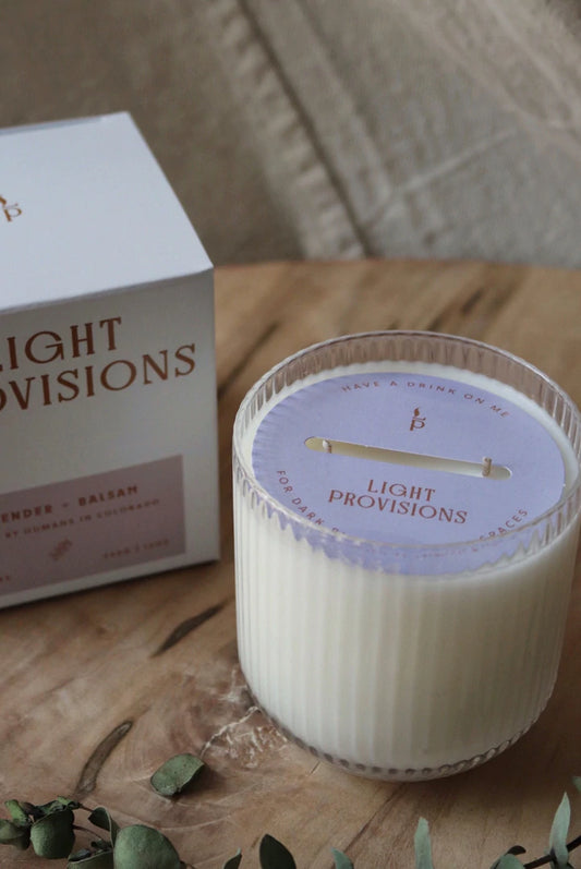 Light Provisions - 9.5 oz Lavender + Balsam Candle