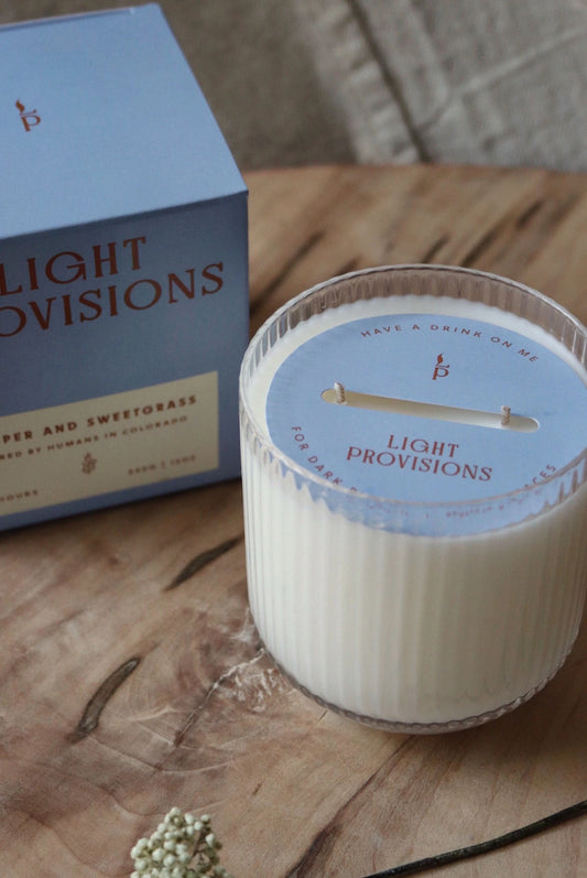 Light Provisions - 9.5 oz Sweetgrass Juniper Candle