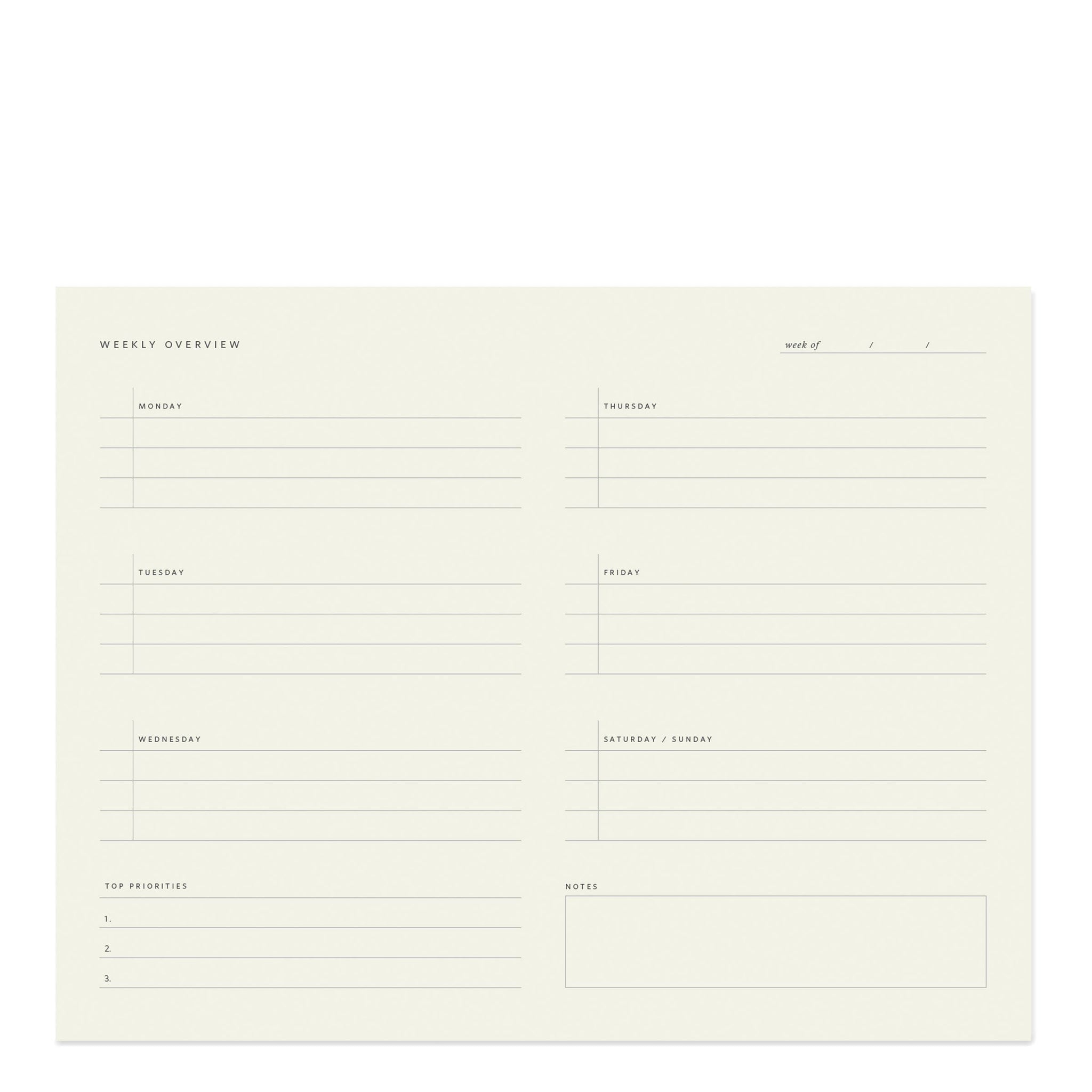 Ramona & Ruth - Weekly Overview Notepad – SURFACE gallery