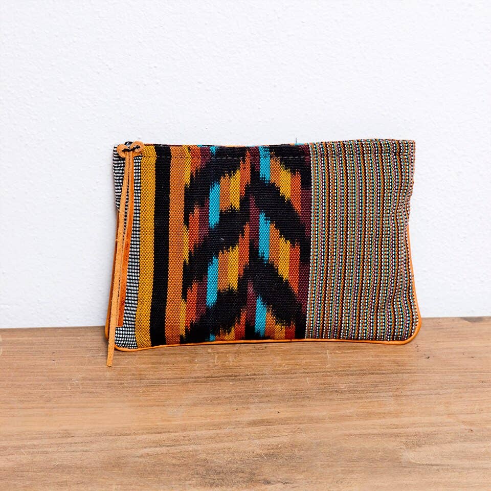 Altiplano - Handwoven Cosmetic With Leather Detail Purse